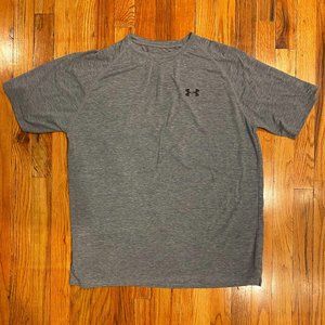 Under Armor Mens Stretchy Short Sleeve Shirt Grey Large Dry Fit Shirt